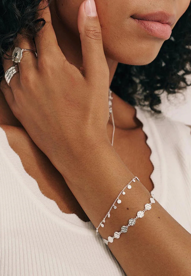 Coin Bracelet - Sterling Silver (19cm)-Murkani-P&amp;K The General Store