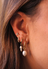 Load image into Gallery viewer, Double Pearl Huggies - 18KT Yellow Gold Plate-Murkani-P&amp;K The General Store
