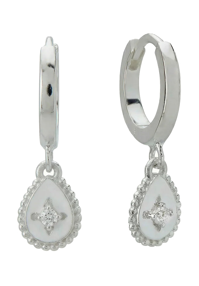 Reflection Tear Drop Huggies - Sterling Silver-Murkani-P&amp;K The General Store