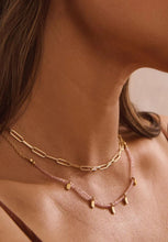 Load image into Gallery viewer, Rose Quartz Choker - 18KT Yellow Gold Plate-Murkani-P&amp;K The General Store
