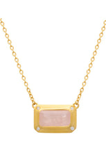 Load image into Gallery viewer, Rose Quartz Pendant with White Topaz - 18KT Yellow Gold Plate-Murkani-P&amp;K The General Store

