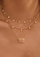 Load image into Gallery viewer, Rose Quartz Pendant with White Topaz - 18KT Yellow Gold Plate-Murkani-P&amp;K The General Store

