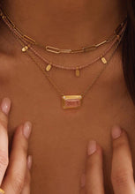 Load image into Gallery viewer, Rose Quartz Pendant with White Topaz - 18KT Yellow Gold Plate-Murkani-P&amp;K The General Store
