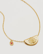 Load image into Gallery viewer, Lotus Birthstone Necklace - October - Pink Tourmaline-BY CHARLOTTE-P&amp;K The General Store
