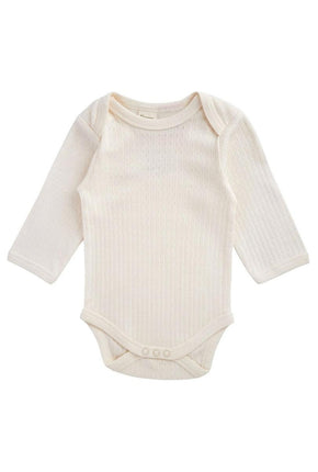 L/S Bodysuit Pointelle - Natural-NATURE BABY-P&amp;K The General Store