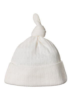 Knotted Beanie Pointelle - Natural-NATURE BABY-P&amp;K The General Store