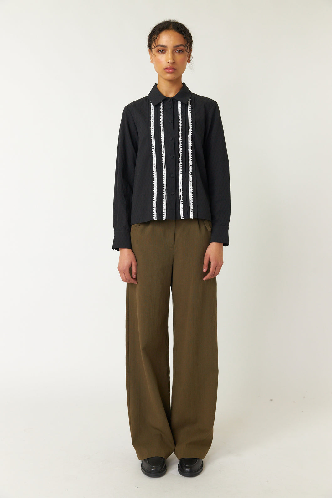 Pintucked Shirt - Black-SYLVESTER-P&K The General Store