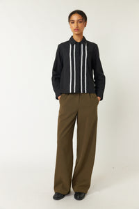 Pintucked Shirt - Black-SYLVESTER-P&amp;K The General Store