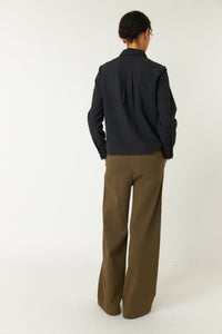 Pintucked Shirt - Black-SYLVESTER-P&amp;K The General Store