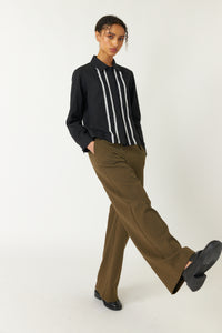 Pintucked Shirt - Black-SYLVESTER-P&amp;K The General Store