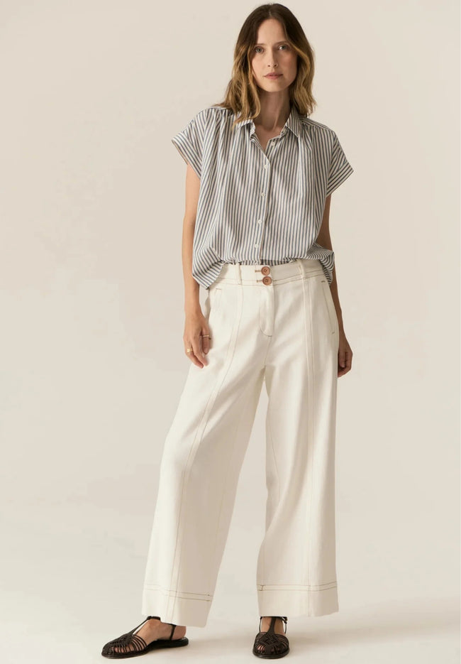 Vera Cap Sleeve - Blue Stripe-POL-P&amp;K The General Store