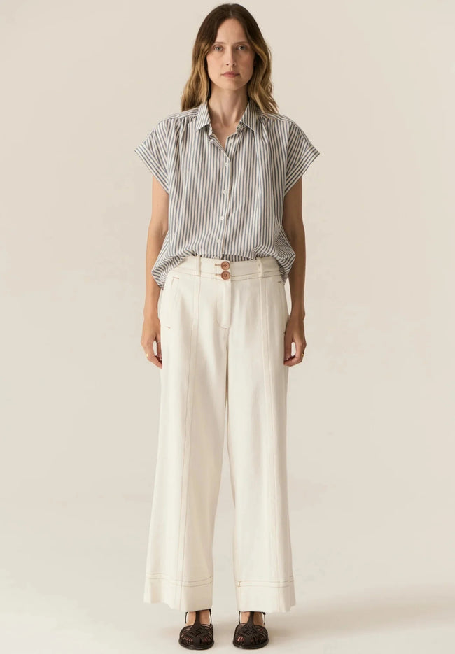 Vera Cap Sleeve - Blue Stripe-POL-P&amp;K The General Store