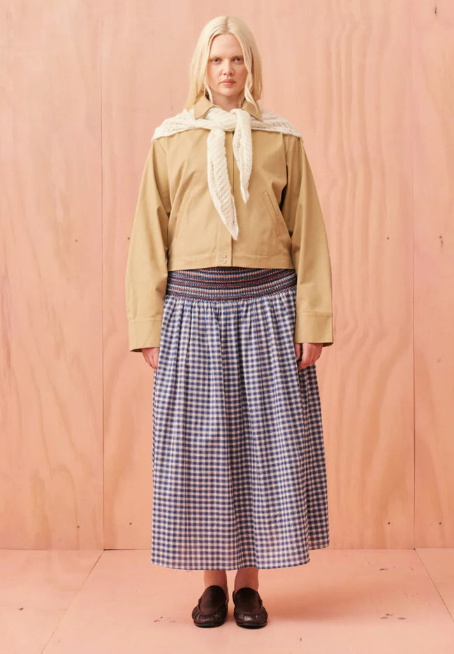Anastasia Skirt - Orange/Navy Tartan-RUBY-P&amp;K The General Store