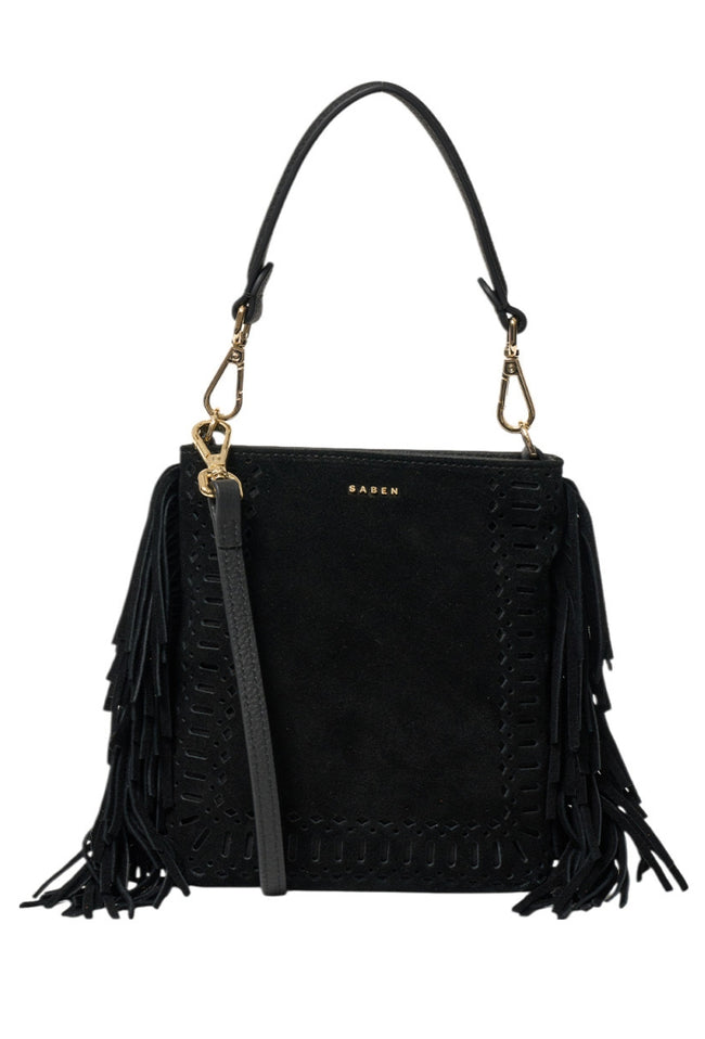 Coco Mini Bag Black Suede + Fringe-SABEN-P&amp;K The General Store