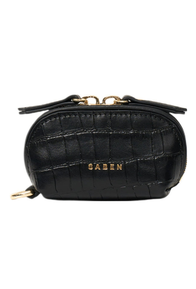 Tarin Airpod Pouch - Black Croc-SABEN-P&amp;K The General Store
