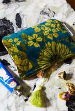 Load image into Gallery viewer, Bernanda Velvet Pouch - Peacock-SAGE AND CLARE-P&amp;K The General Store
