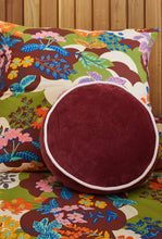 Load image into Gallery viewer, Castilo Round Velvet Cushion - Port-SAGE AND CLARE-P&amp;K The General Store
