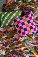Load image into Gallery viewer, Damas Checkerboard Cushion - Cosmos-SAGE AND CLARE-P&amp;K The General Store
