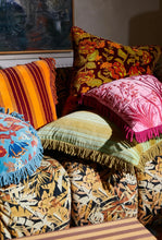 Load image into Gallery viewer, Brigitte Velvet Cushion - Olive Feather Insert-SAGE AND CLARE-P&amp;K The General Store
