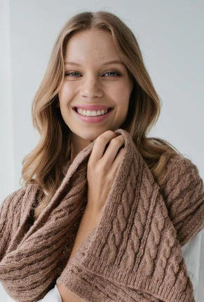 Cosy Cable Scarf - (Mink)-SOPHIE-P&amp;K The General Store