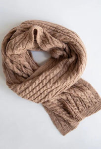 Cosy Cable Scarf - (Mink)-SOPHIE-P&amp;K The General Store