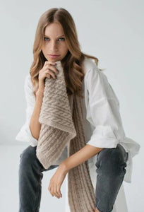 Cosy Cable Scarf - (Oat)-SOPHIE-P&amp;K The General Store