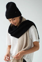 Load image into Gallery viewer, Two Tone Scarf - Black and Oat-SOPHIE-P&amp;K The General Store
