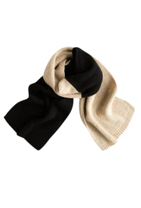 Two Tone Scarf - Black and Oat-SOPHIE-P&amp;K The General Store