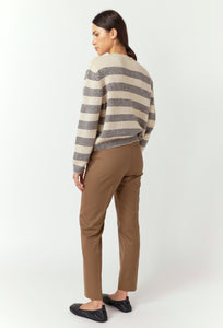 Riley Stripe Jumper - Porcelain/Grey-Sylvester-P&amp;K The General Store