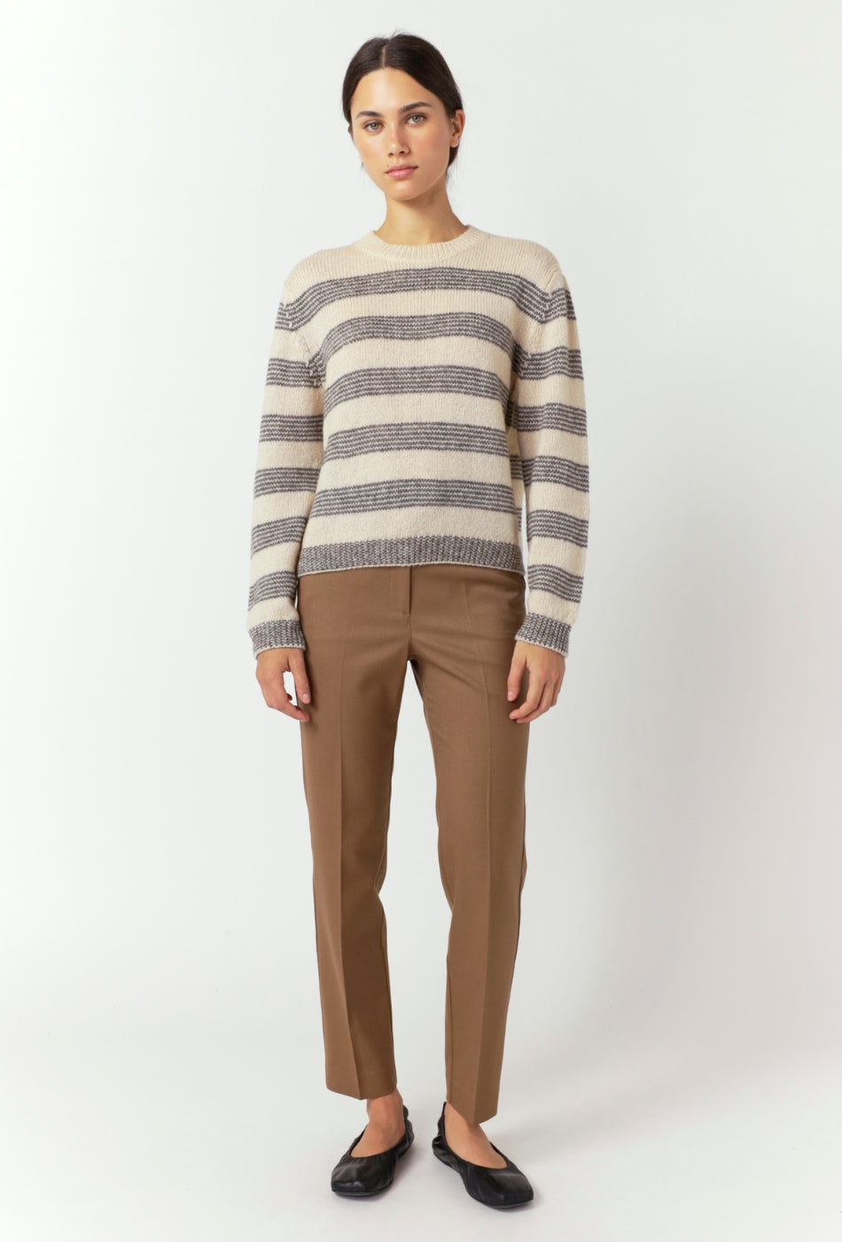 Riley Stripe Jumper - Porcelain/Grey-Sylvester-P&K The General Store