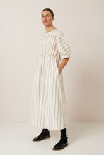 Load image into Gallery viewer, Ellora Dress - Greige Pinstripe-KOWTOW-P&amp;K The General Store
