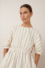 Load image into Gallery viewer, Ellora Dress - Greige Pinstripe-KOWTOW-P&amp;K The General Store
