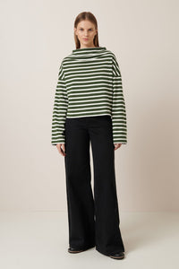 Field Top - Green Lily Stripe-KOWTOW-P&amp;K The General Store
