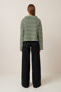 Field Top - Green Lily Stripe-KOWTOW-P&amp;K The General Store