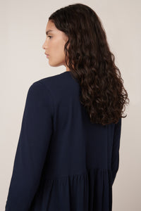 Long Sleeve Gather Dress - Navy-KOWTOW-P&amp;K The General Store