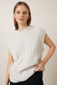 Aran Vest - Oat Melange-KOWTOW-P&amp;K The General Store