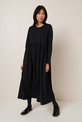 L/S Gather Dress - Black-KOWTOW-P&amp;K The General Store