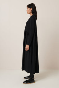 L/S Gather Dress - Black-KOWTOW-P&amp;K The General Store