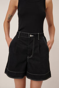 Outline Shorts - Black Denim-KOWTOW-P&amp;K The General Store