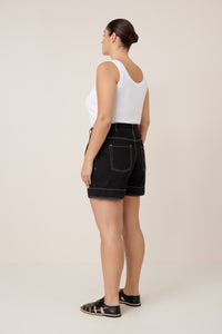 Outline Shorts - Black Denim-KOWTOW-P&amp;K The General Store