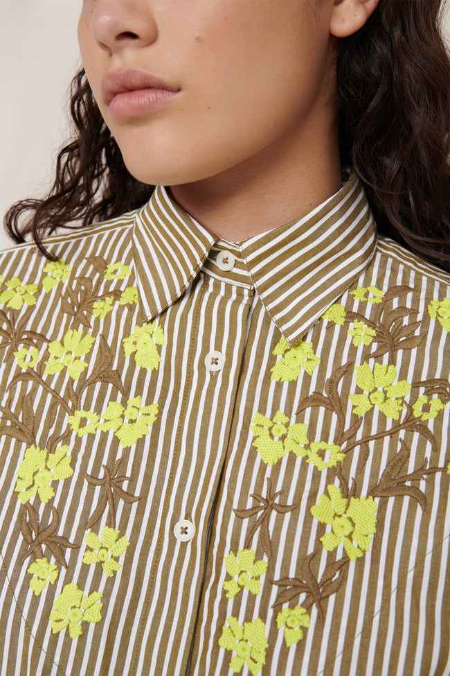 Wildflower Shirt - Treetop Stripe-KOWTOW-P&amp;K The General Store