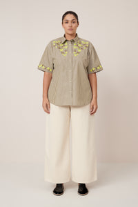 Wildflower Shirt - Treetop Stripe-KOWTOW-P&amp;K The General Store