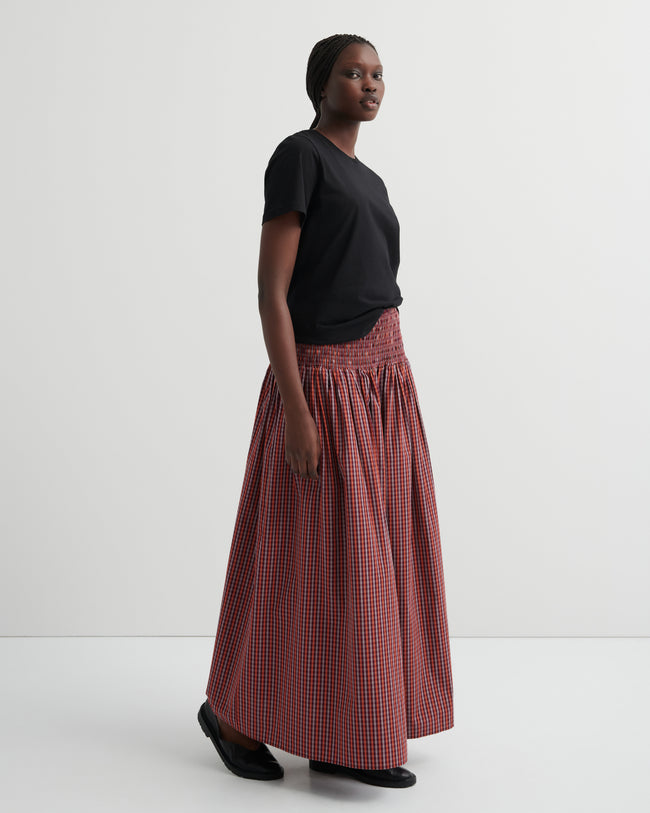 Weaver Skirt - Maroon Check-KOWTOW-P&amp;K The General Store