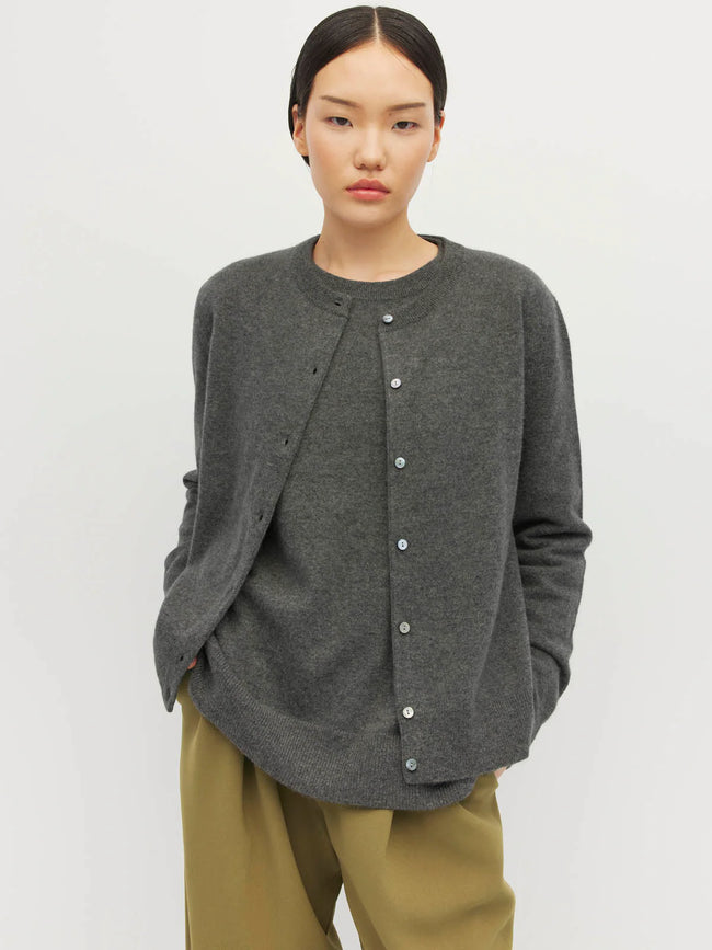 Twin Cardi (Cashmere) - Thunder-JULIETTE HOGAN-P&amp;K The General Store