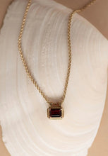 Load image into Gallery viewer, Naia Necklace - 22k Gold Vermeil with Rhodolite Garnet
