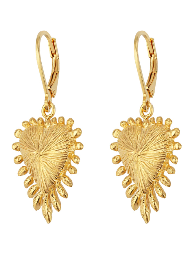 Heart Rays Earrings - 22k Gold Plate-ZOE & MORGAN-P&amp;K The General Store