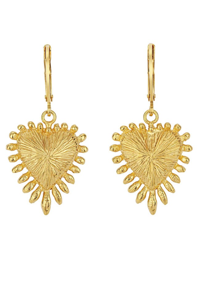 Heart Rays Earrings - 22k Gold Plate-ZOE & MORGAN-P&amp;K The General Store