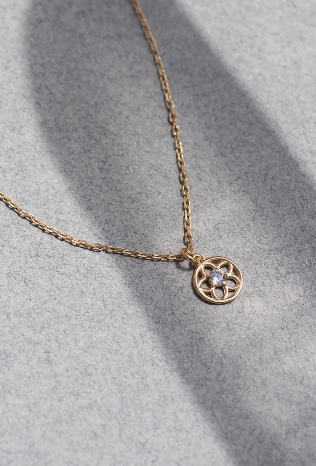 Manuka Necklace - 22k Gold Plate with White Zircon-ZOE & MORGAN-P&amp;K The General Store