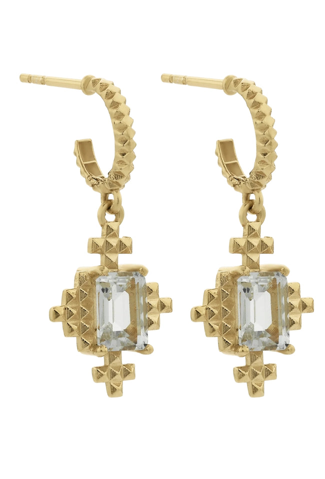 Reya Earrings - 22k Gold Plate with White Topaz-ZOE & MORGAN-P&amp;K The General Store