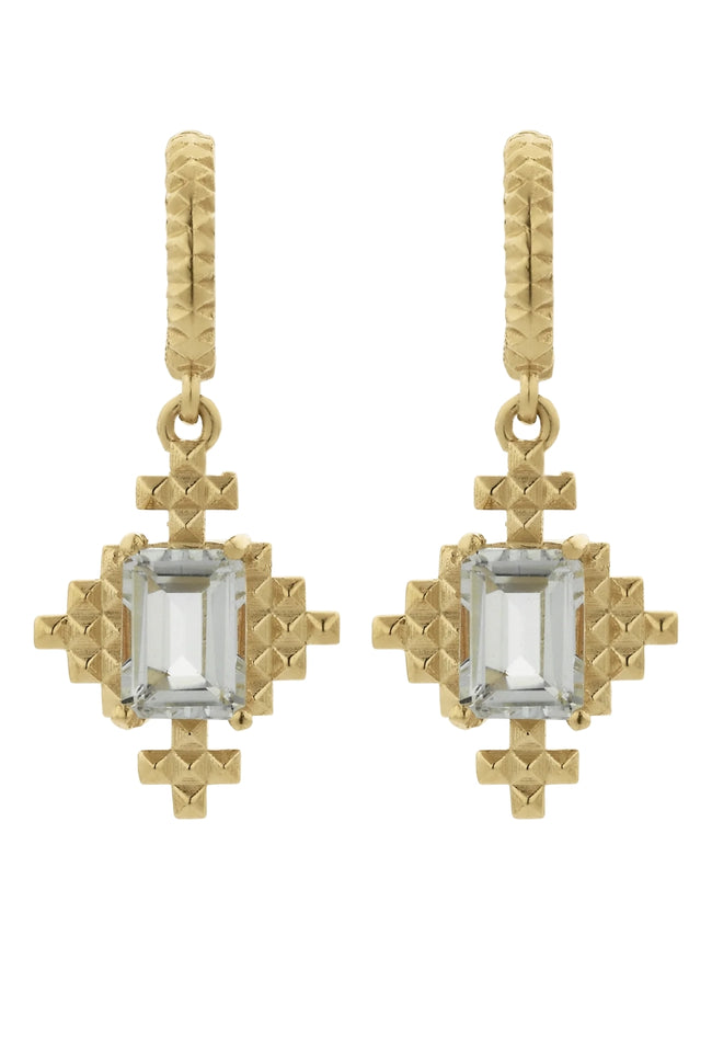 Reya Earrings - 22k Gold Plate with White Topaz-ZOE & MORGAN-P&amp;K The General Store